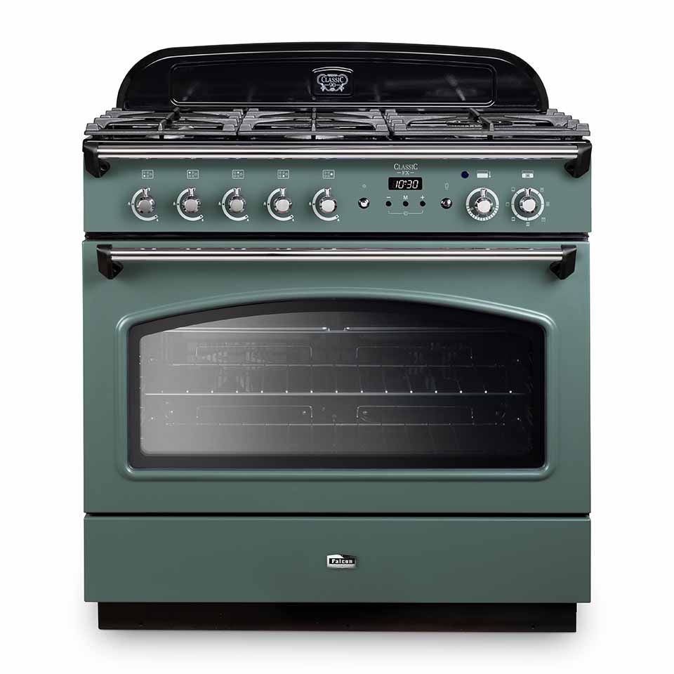 Falcon Classic FX 90cm Dual Fuel Oven Mineral Green and Chrome