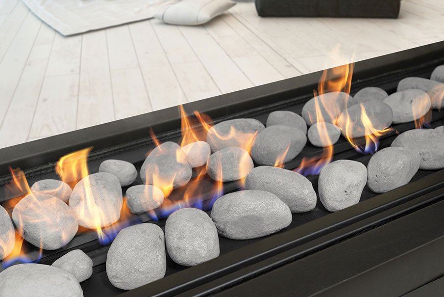 Real Flame Gas Fireplace Element Double Sided