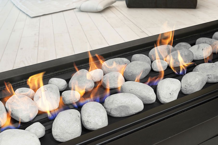 Real Flame Gas Fireplace Element Double Sided